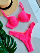 BIQUÍNI CANELADO ROSA CORAL