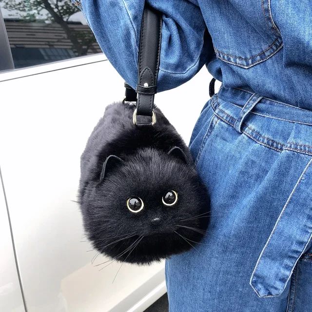 Bolsa Feminina De Ombro Em Formato De Gato