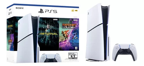 Playstation Ps5 Slim Standard + jogos Ratchet Clank and Returnal Branco 1 TB