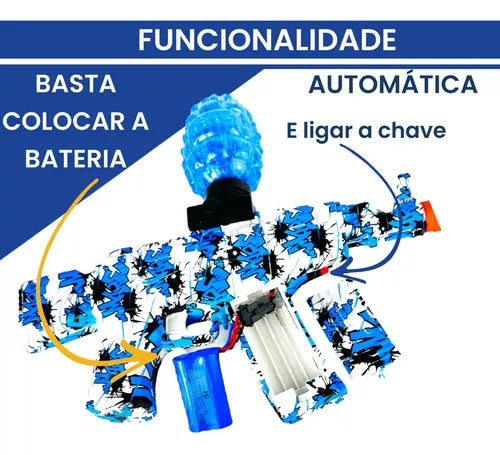Metralhadora Ak47 Arma Bolinhas De Gel Elétrica Automática