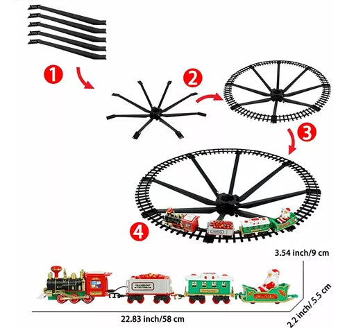 Trem Natalino Elétrico para Árvore de Natal