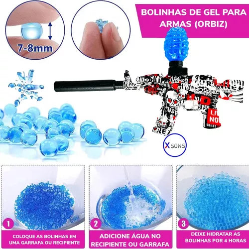 Metralhadora Ak47 Arma Bolinhas De Gel Elétrica Automática
